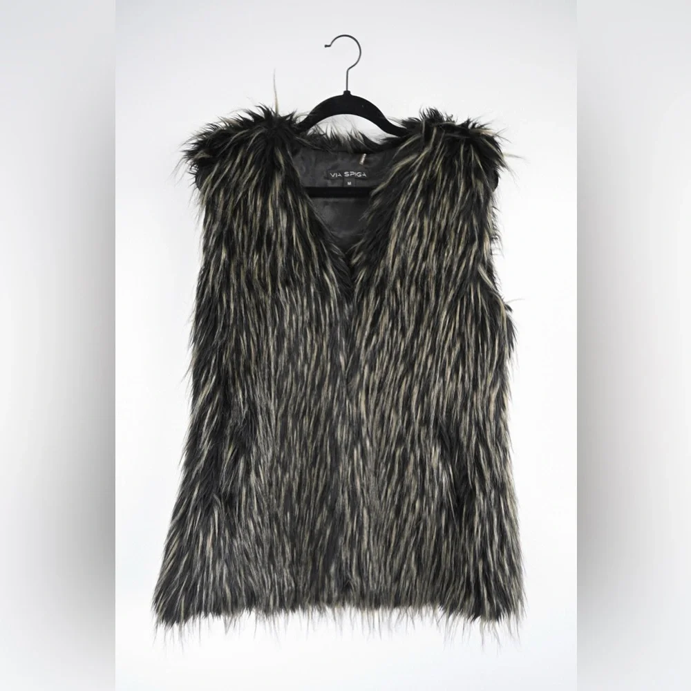 VIA SPIGA Faux Fur Vest - Picture 1 of 4